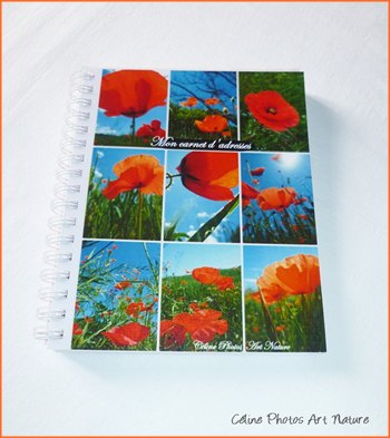 Carnet d`adresses répertoire de Céline photos Art Nature coquelicot