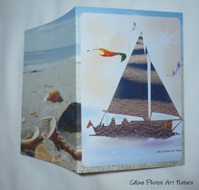 Carte double bateau de sable de Céline Photos Art Nature