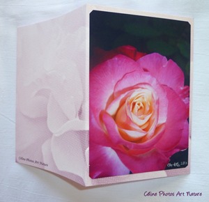 Carte double de nature  faite main avec une rose