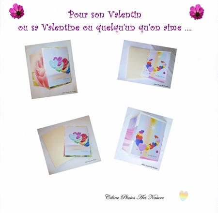 Cartes doubles pour la Saint Valentin de Céline Photos Art Nature