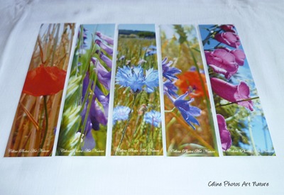 Marque-pages avec les photos de Céline Photos Art Nature sur l`été