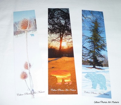 Défi Novembre 2013 lot de 3 marque-pages de Céline Photos Art Nature