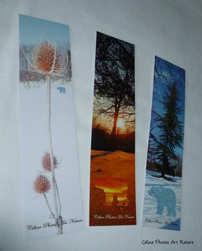 Défi Novembre 2013 lot de 3 marque-pages de Céline Photos Art Nature sur le thème de l`Arctique