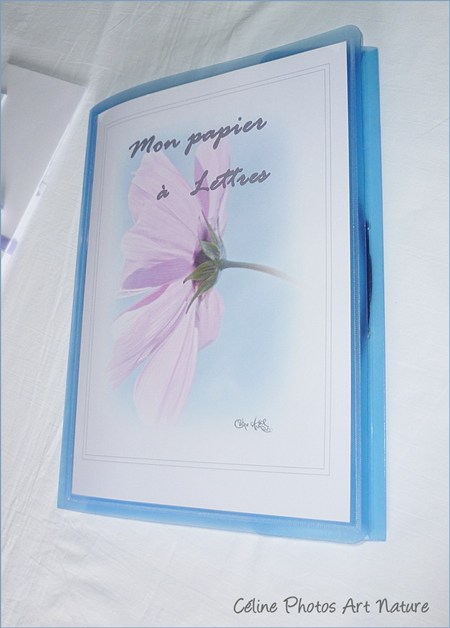 Papier à lettres bleu et rose de Céline Photos Art Nature