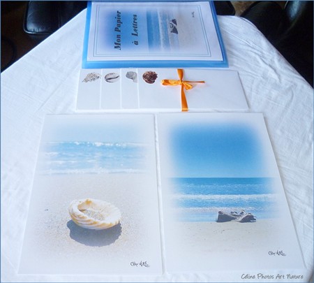 Papier à lettres mer et coquillages de Céline Photos Art Nature 